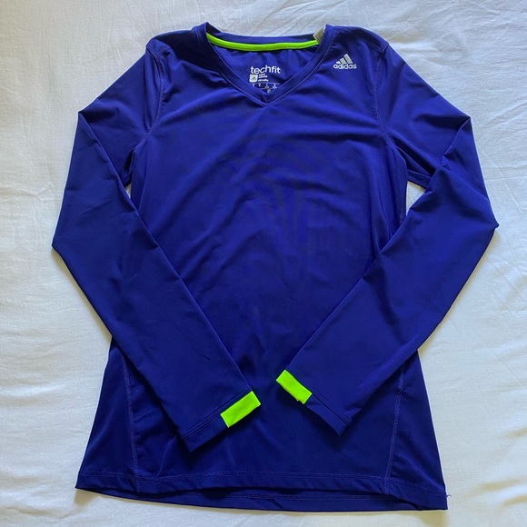 Adidas Medium Purple techfit long sleeve workout top - Picture 4 of 4